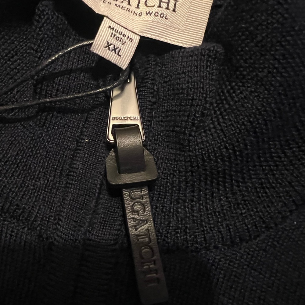 Bugatchi Men's Dark Blue Zip-Up Sweater - Picture 4 of 6